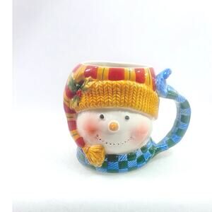 Vintage Christmas Snowman Mug Coffee Cup Certified International Susan Winget